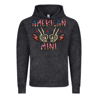 Vintage Black american mini Vintage Hoodie - CowhideDigitalArt