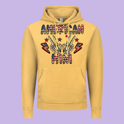 American Mini Vintage Hoodie Designed By Cowhidedigitalart
