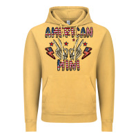 Vintage Mustard american mini Vintage Hoodie - CowhideDigitalArt