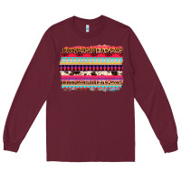 Burgundy aztec western leopard cowhide background Long Sleeve Tee - AdoDesignShop