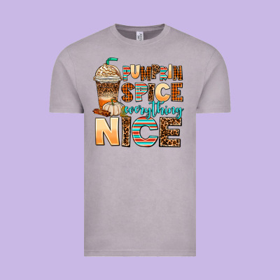 Pumpkin Spice Everything Nice Vintage Tee Designed By Adodesignshop