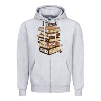 Heather Grey i teach strength bravery equality love history Zipper Hoodie - MaliasSmallBusiness