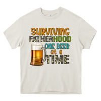 Cream surviving fatherhood one beer at a  time Heavy Core Tee - Artiststas