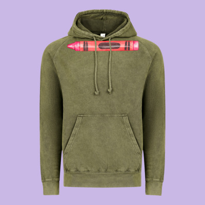 Pink Crayon Fa Element Vintage Hoodie Designed By Fadigitalartstudio