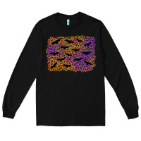 Black halloween leopard bat background Long Sleeve Tee - AdoDesignShop