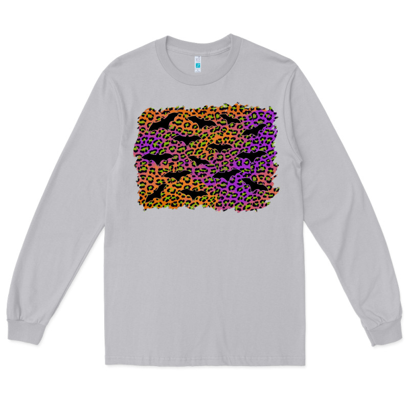 Halloween Leopard Bat Background Long Sleeve Tee by AdoDesignShop | Teevron