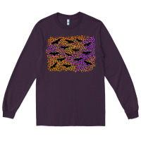 Plum halloween leopard bat background Long Sleeve Tee - AdoDesignShop