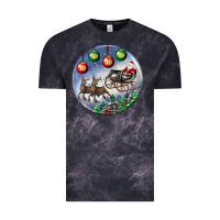 Cloud Black santa claus with deer christmas ornament Vintage Tee - BundleAndBundleShop