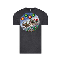 Vintage Black santa claus with deer christmas ornament Vintage Tee - BundleAndBundleShop