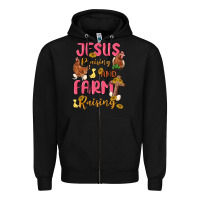 Black jesus praising and farm raising Zipper Hoodie - MaliasSmallBusiness