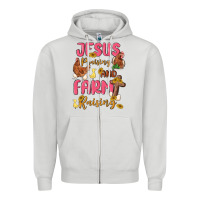 Dove Grey jesus praising and farm raising Zipper Hoodie - MaliasSmallBusiness
