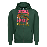 Sports Green jesus praising and farm raising Zipper Hoodie - MaliasSmallBusiness