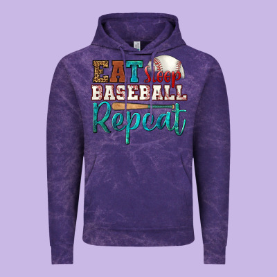 Eat Sleep Baseball Repeat Vintage Hoodie Designed By Hra Design Shop