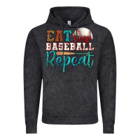Vintage Black eat sleep baseball repeat Vintage Hoodie - HRA Design Shop