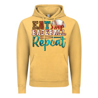 Vintage Mustard eat sleep baseball repeat Vintage Hoodie - HRA Design Shop