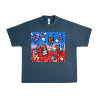 Midnight Navy american popsicle and stars Urban Heavy Tee - AdoDesignShop