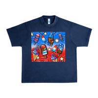 Navy american popsicle and stars Urban Heavy Tee - AdoDesignShop