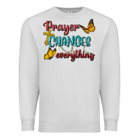 Dove Grey Prayer Changes Everything Premium Sweatshirt - BundleAndBundleShop