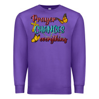 Purple Prayer Changes Everything Premium Sweatshirt - BundleAndBundleShop