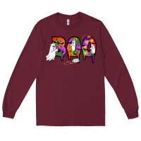 Burgundy halloween boo Long Sleeve Tee - AdoDesignShop
