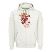Oatmeal Heather sagittarius queen Zipper Hoodie - MaliasSmallBusiness