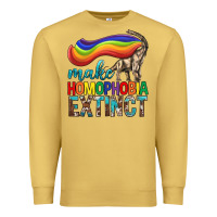 Antique Gold Lgbtq Make Homophobia Extinct Premium Sweatshirt - BundleAndBundleShop