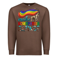 Chestnut Lgbtq Make Homophobia Extinct Premium Sweatshirt - BundleAndBundleShop