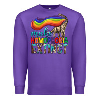 Purple Lgbtq Make Homophobia Extinct Premium Sweatshirt - BundleAndBundleShop