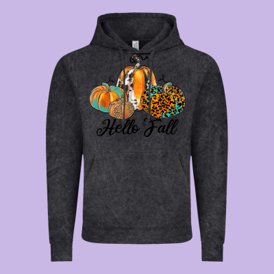 Hello Fall Vintage Hoodie Designed By Jahusdesignshop