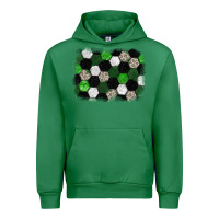 Emerald Soccer leopard glitter background Urban Hoodie - HowdyJamesFarm
