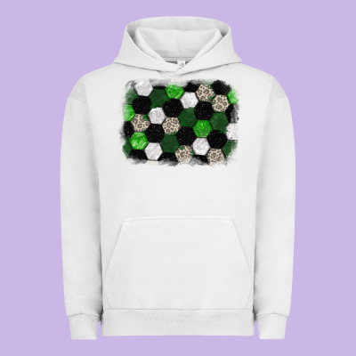 Soccer Leopard Glitter Background Urban Hoodie Designed By Howdyjamesfarm