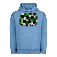 Pigment Pebble Blue Soccer leopard glitter background Urban Hoodie - HowdyJamesFarm