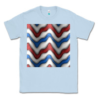 Dusty Blue 4th july stripes seamless pattern Classic Tee - BundleAndBundleShop