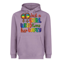 Lavender Just A Girl Who Loves Her Wifey Heavyweight Hoodie - BundleAndBundleShop