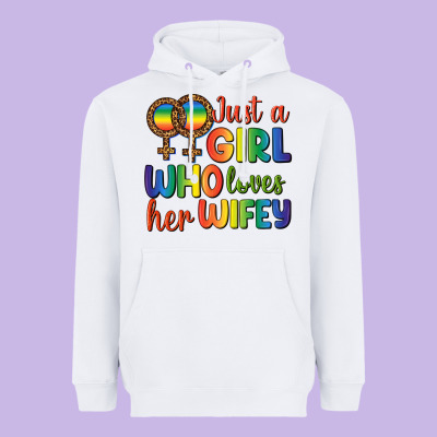 Just A Girl Who Loves Her Wifey Heavyweight Hoodie Designed By Bundleandbundleshop