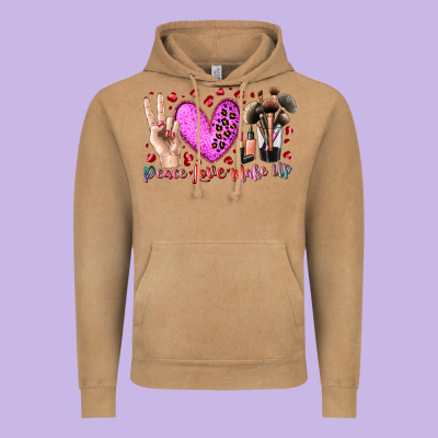Peace Love Makeup Vintage Hoodie Designed By Racoondesign