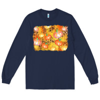 Navy fall pumpkin background Long Sleeve Tee - AdoDesignShop