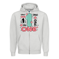 Dove Grey one  one one one Zipper Hoodie - MaliasSmallBusiness