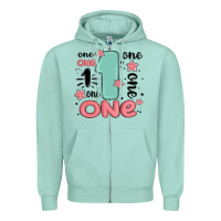 Seafoam one  one one one Zipper Hoodie - MaliasSmallBusiness