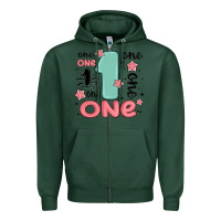 Sports Green one  one one one Zipper Hoodie - MaliasSmallBusiness