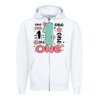 White one  one one one Zipper Hoodie - MaliasSmallBusiness