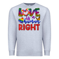 Heather Grey Love İs a Human Right Premium Sweatshirt - BundleAndBundleShop