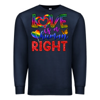 Navy Love İs a Human Right Premium Sweatshirt - BundleAndBundleShop