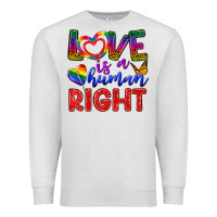 Oatmeal Heather Love İs a Human Right Premium Sweatshirt - BundleAndBundleShop
