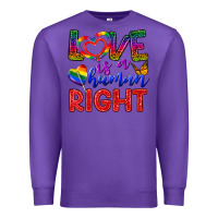 Purple Love İs a Human Right Premium Sweatshirt - BundleAndBundleShop
