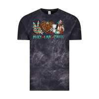 Cloud Black peace love coffee Vintage Tee - AdoDesignShop