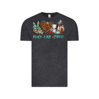 Vintage Black peace love coffee Vintage Tee - AdoDesignShop