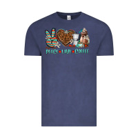 Vintage Denim peace love coffee Vintage Tee - AdoDesignShop