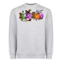 Heather Grey halloween blessed Heavyweight Sweatshirt - AdoDesignShop