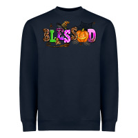 Navy halloween blessed Heavyweight Sweatshirt - AdoDesignShop